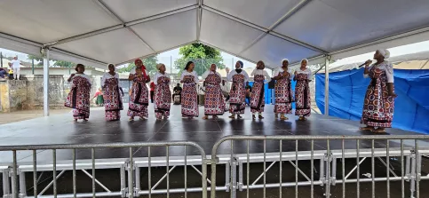 Groupe de femmes lors d'une représentation dansante 
